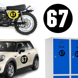 Numero 67 via, pegatina de vinilo