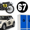 Numero 67 via, pegatina de vinilo