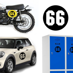 Numero 66 via, pegatina de vinilo
