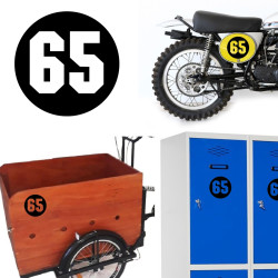 Numero 65 via, pegatina de vinilo