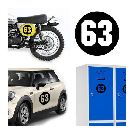 Numero 63 via, pegatina de vinilo