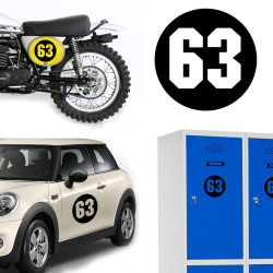 Numero 63 via, pegatina de vinilo