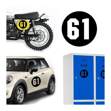 Numero 61 via, pegatina de vinilo