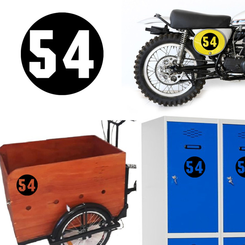 Numero 54 via, pegatina de vinilo