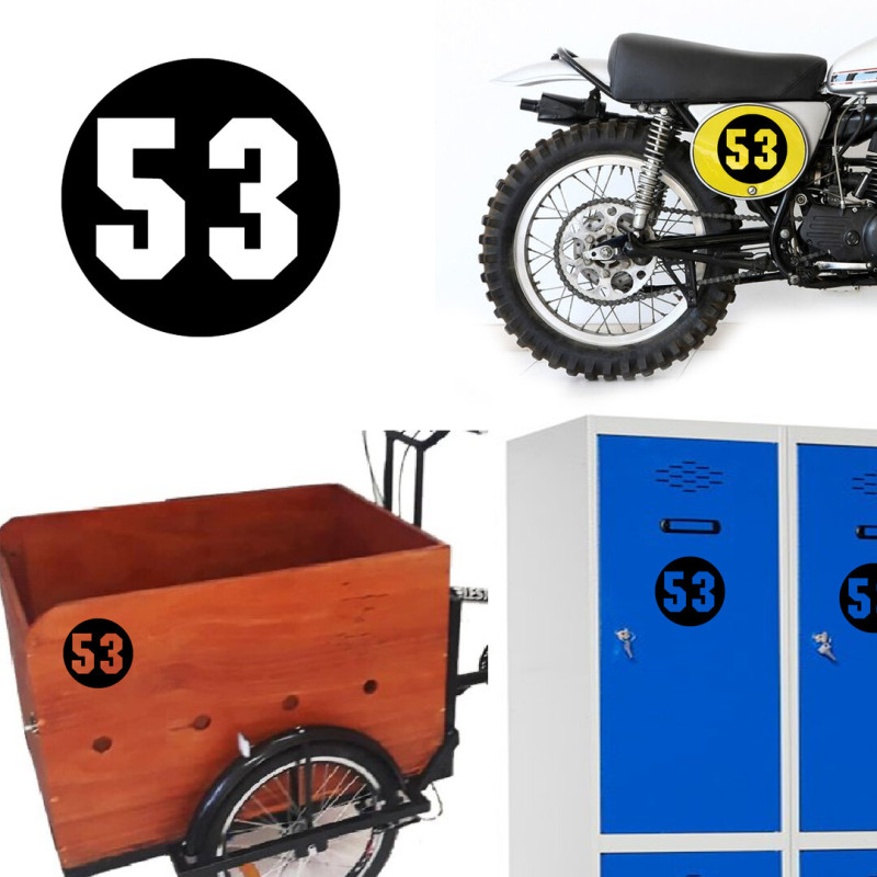 Numero 53 via, pegatina de vinilo