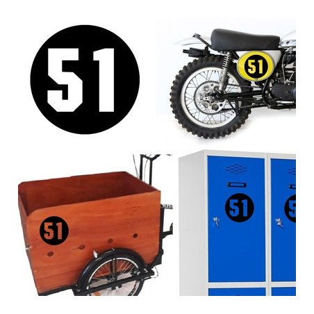 Numero 51 via, pegatina de vinillo