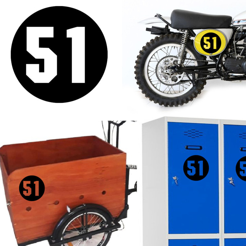 Numero 51 via, pegatina de vinillo