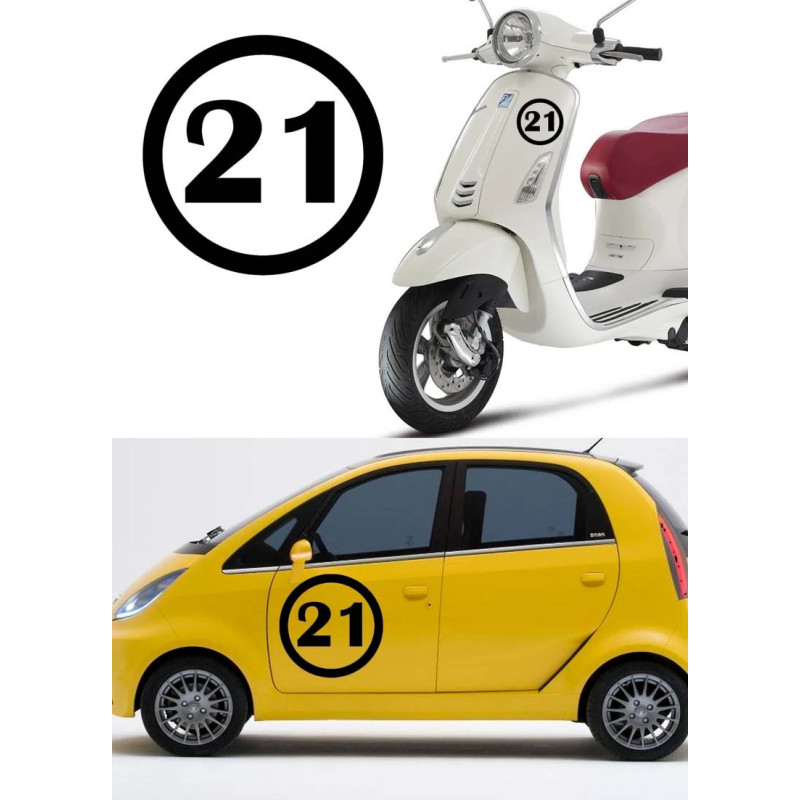 Numero 21 versión v1, pegatina de vinilo