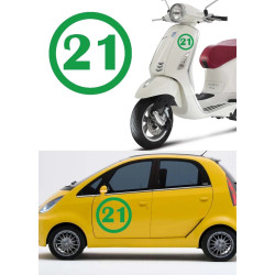 Numero 21 versión v1, pegatina de vinilo