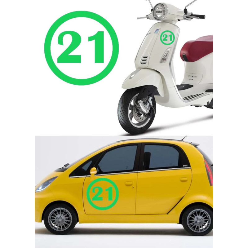 Numero 21 versión v1, pegatina de vinilo