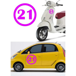 Numero 21 versión v1, pegatina de vinilo