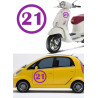 Numero 21 versión v1, pegatina de vinilo