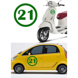 Numero 21 versión v1, pegatina de vinilo