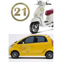 Numero 21 versión v1, pegatina de vinilo