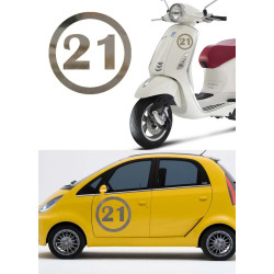 Numero 21 versión v1, pegatina de vinilo