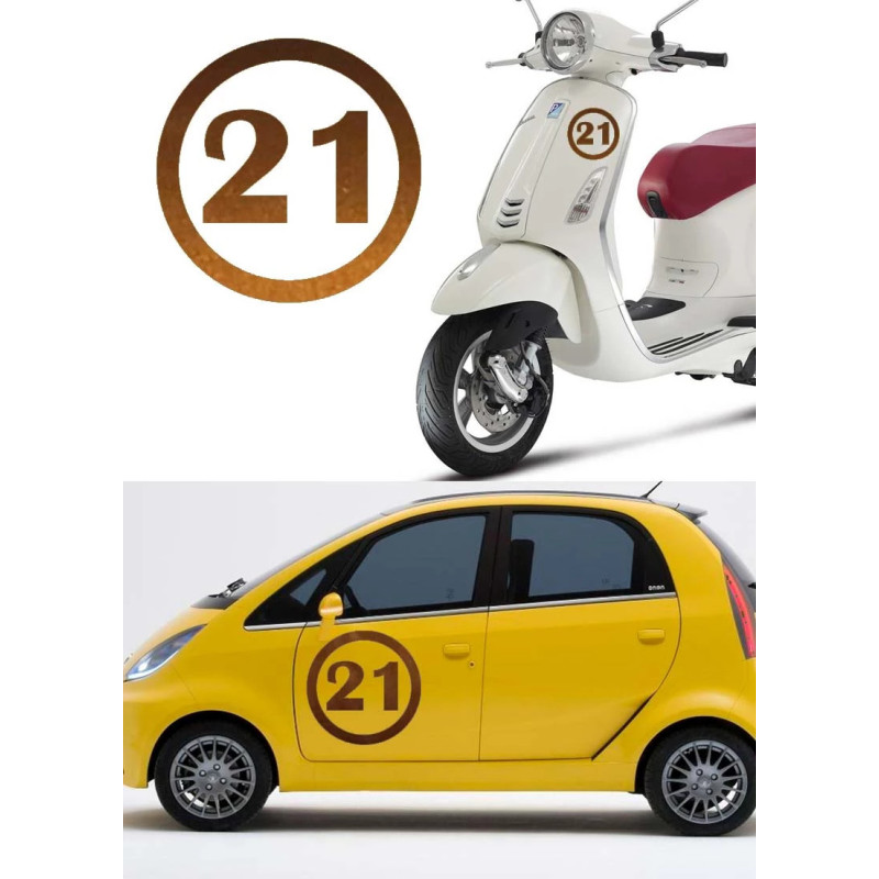 Numero 21 versión v1, pegatina de vinilo