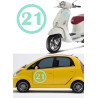 Numero 21 versión v1, pegatina de vinilo