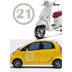 Numero 21 versión v1, pegatina de vinilo