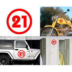 numero 21 versión v2, pegatina de vinilo