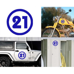 numero 21 versión v2, pegatina de vinilo
