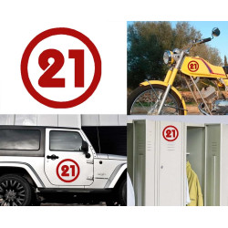 numero 21 versión v2, pegatina de vinilo