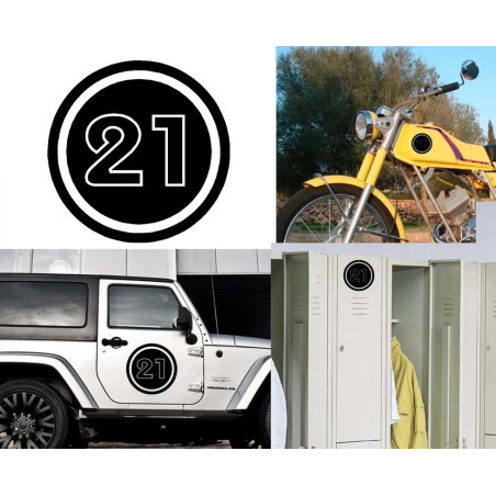 numero 21 versión v02, pegatina de vinilo