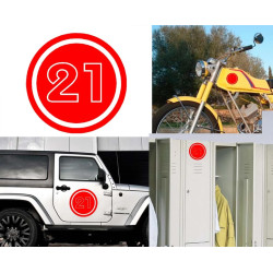 numero 21 versión v02, pegatina de vinilo