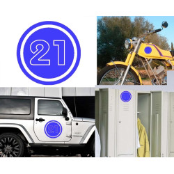 numero 21 versión v02, pegatina de vinilo