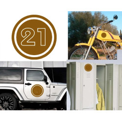 numero 21 versión v02, pegatina de vinilo