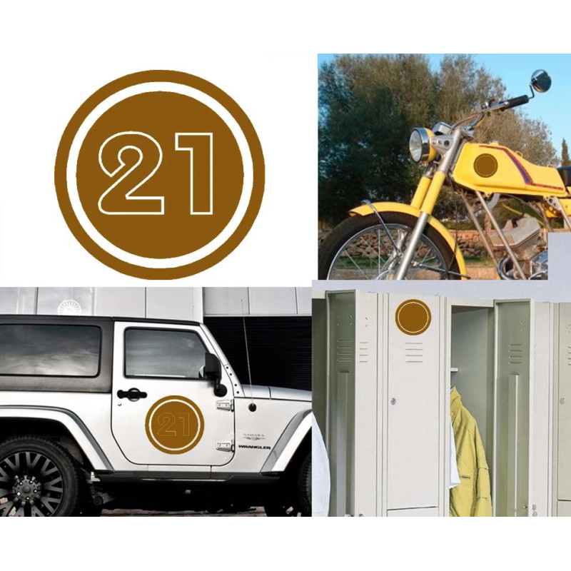 numero 21 versión v02, pegatina de vinilo