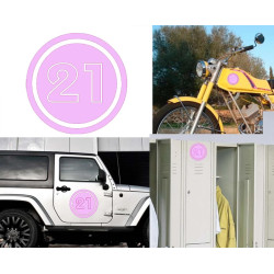 numero 21 versión v02, pegatina de vinilo