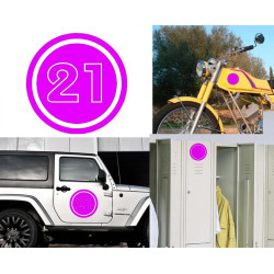 numero 21 versión v02, pegatina de vinilo