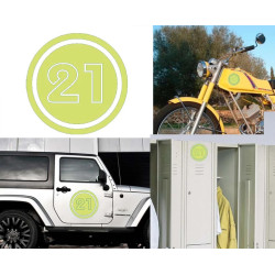 numero 21 versión v02, pegatina de vinilo