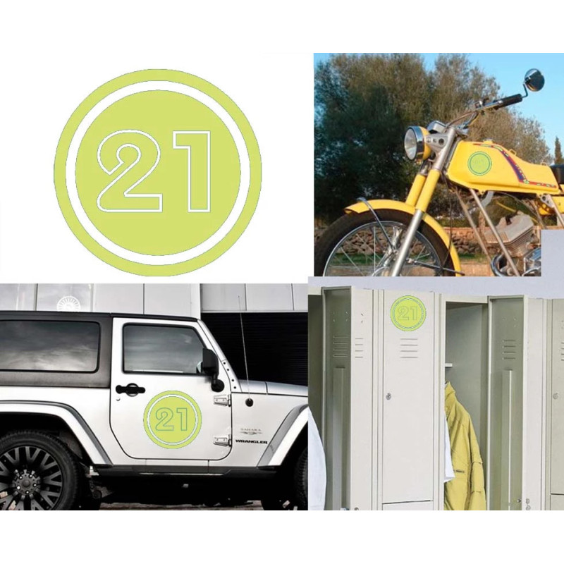 numero 21 versión v02, pegatina de vinilo