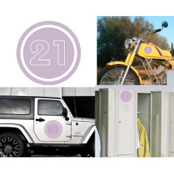 numero 21 versión v02, pegatina de vinilo