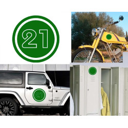 numero 21 versión v02, pegatina de vinilo