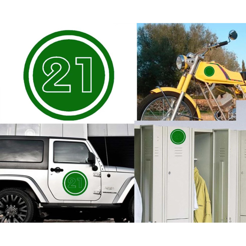 numero 21 versión v02, pegatina de vinilo