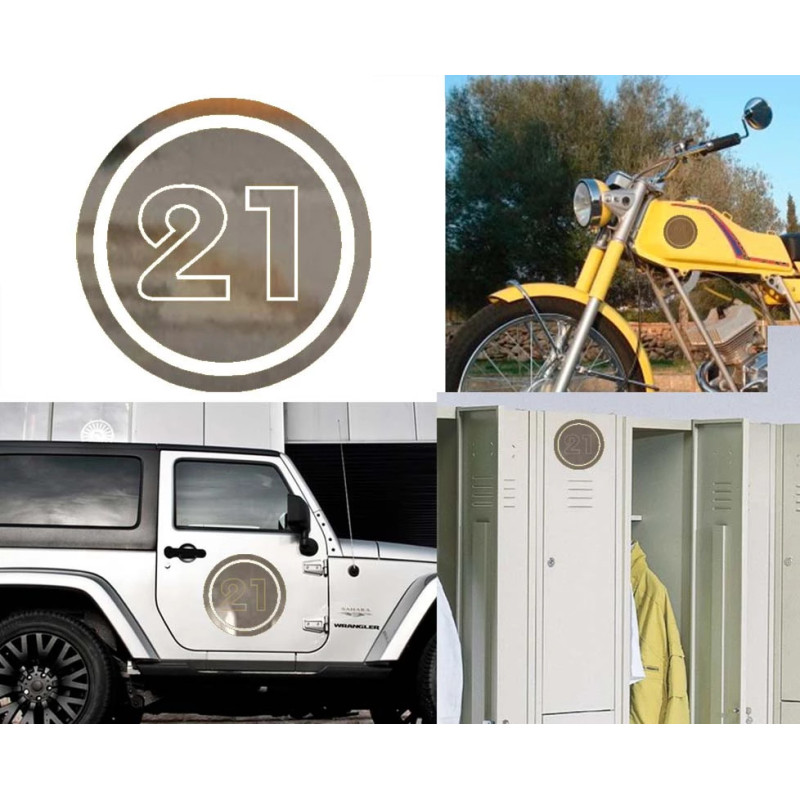numero 21 versión v02, pegatina de vinilo