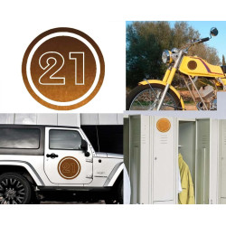 numero 21 versión v02, pegatina de vinilo