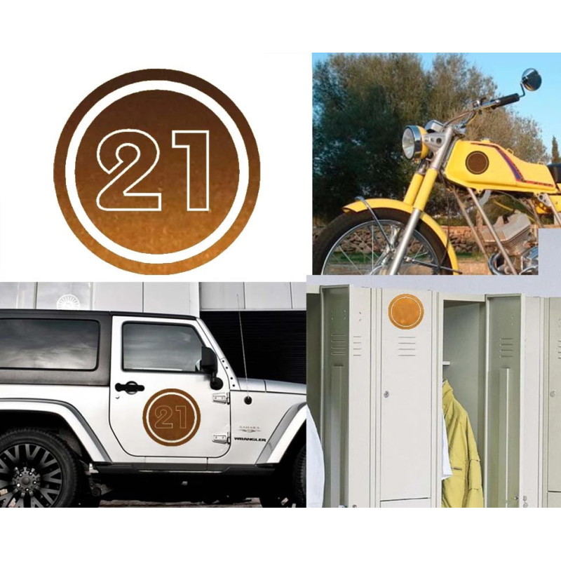 numero 21 versión v02, pegatina de vinilo