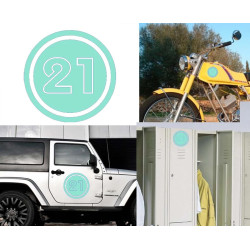 numero 21 versión v02, pegatina de vinilo