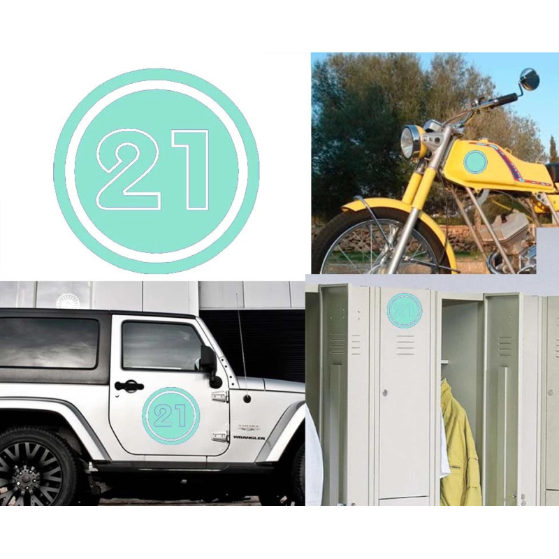 numero 21 versión v02, pegatina de vinilo