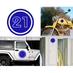 numero 21 versión v02, pegatina de vinilo