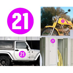 numero 21 versión via, pegatina de vinilo