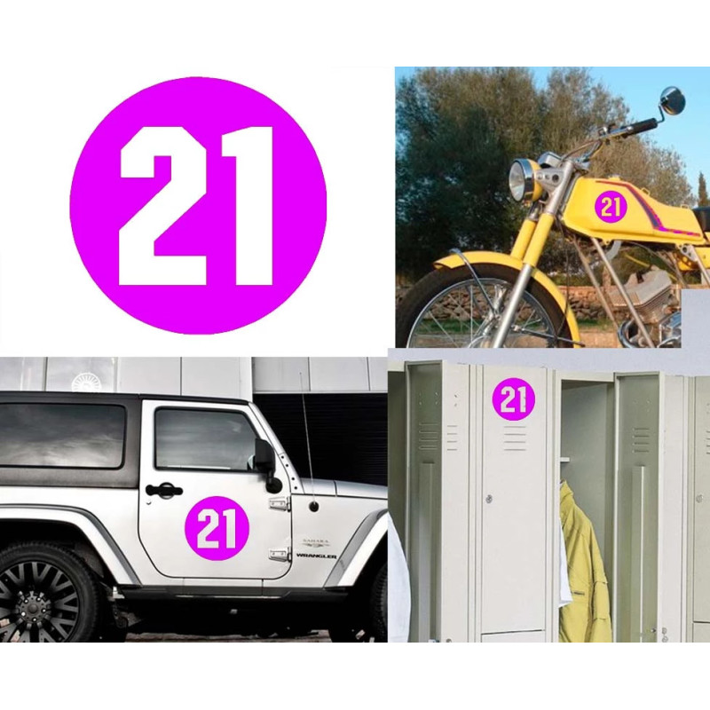 numero 21 versión via, pegatina de vinilo