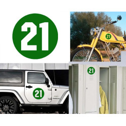 numero 21 versión via, pegatina de vinilo