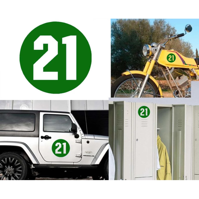 numero 21 versión via, pegatina de vinilo