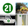 numero 21 versión via, pegatina de vinilo