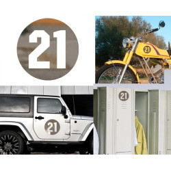 numero 21 versión via, pegatina de vinilo