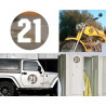 numero 21 versión via, pegatina de vinilo